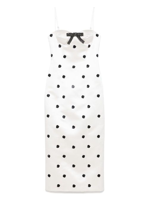 Polka dot-print dress - White