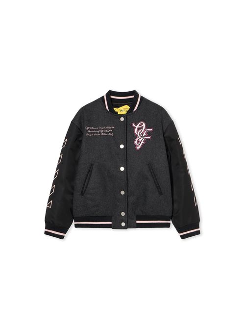 Patch Varsity Jacket - Kids Clothing Dark Grey