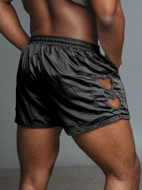 Men's Heart Shaped Cutout Casual Short SKUL22087 - Black / S