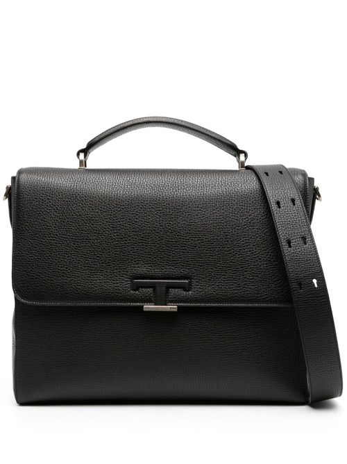 Small Timeless leather briefcase - Black