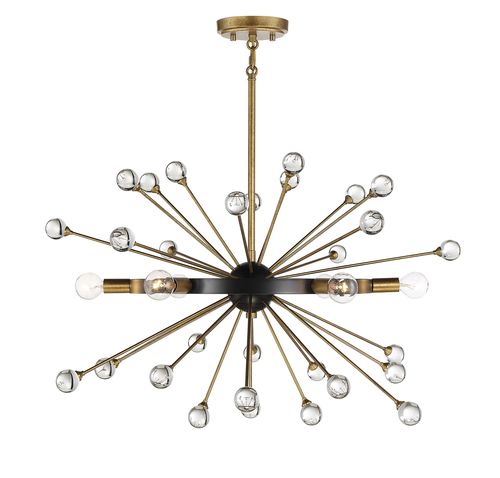 Ariel 6-Light Chandelier in Como Black with Gold Accent