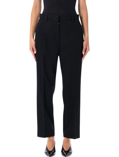 Wool Cigarette Trousers with Tailored Cropped Fit