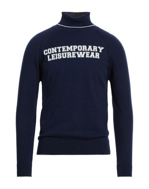 Man Turtleneck Navy Size XL Textile fibers