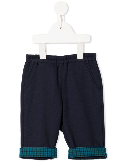 Elasticated straight-leg trousers - Black