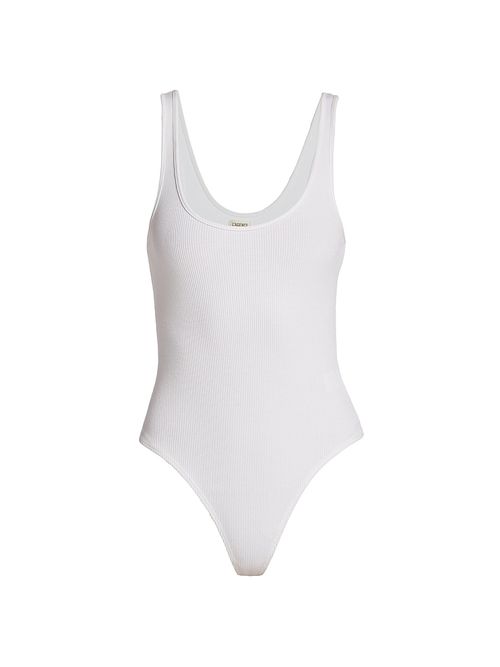 Women's Nica Scoopneck Rib-Knit Bodysuit - White