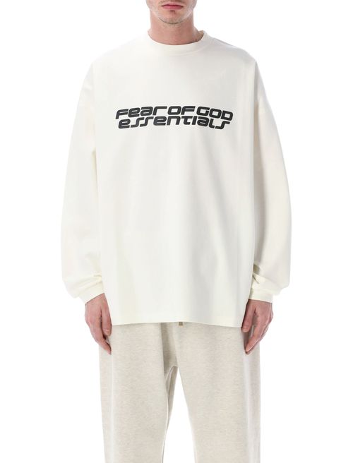 90s Oversized Long Sleeve Tee with Metallic 3M Logo & Rib-Knit Cuffs