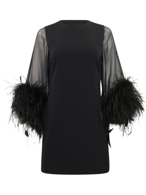 Izola feathered minidress - Black