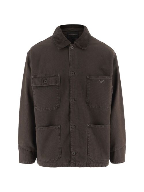 Cotton Overshirt Jacket — Brown