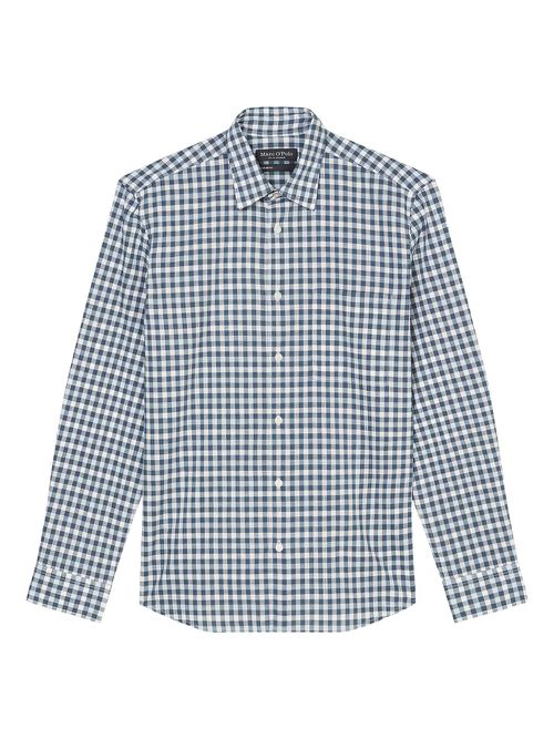 Check-pattern button-up shirt - Blue