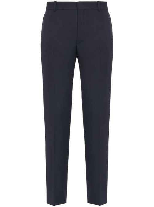 Straight-leg cropped trousers - Black