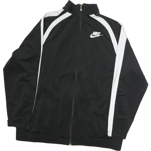 NIKE Mens Black & White Sports Zip Jacket XL Polyester Track Top