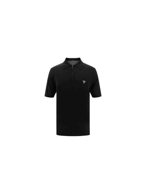 Virgin Wool Polo Shirt — Black