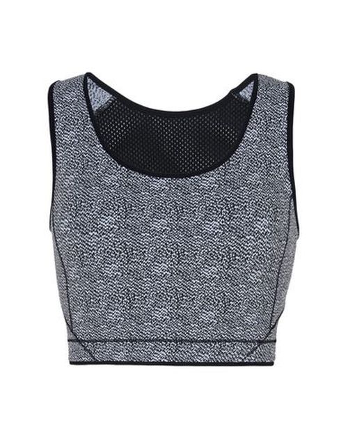 Sàpopa Elif Jaquard Crop Top Woman Top Black Size L Polyamide, Elastane