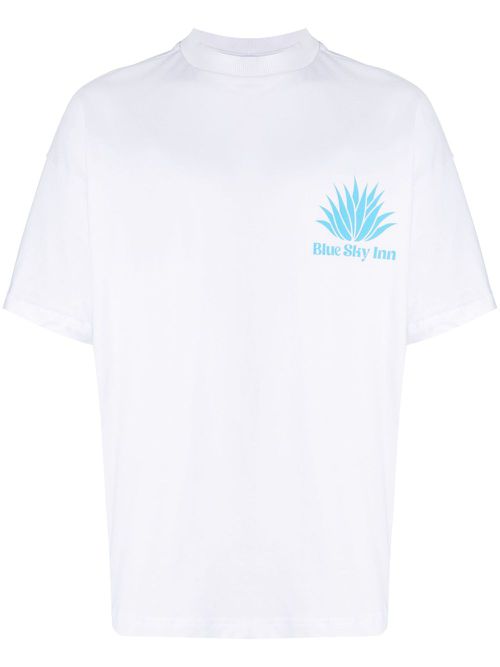 Embroidered-logo cotton T-shirt - White