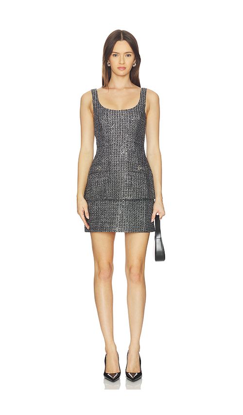 Amanda Uprichard Empire Dress in Metallic Silver. L. Also in M, S