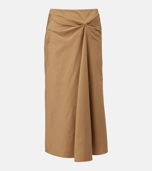 Paggi cotton-blend satin midi skirt