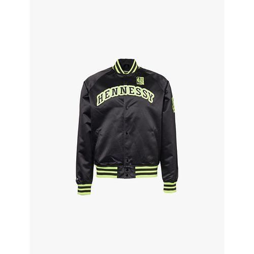 Mens Black X Mitchell & Ness Brand-embroidery Regular-fit Satin Track Jacket 