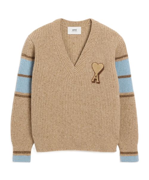 Brown Wool College Sweater