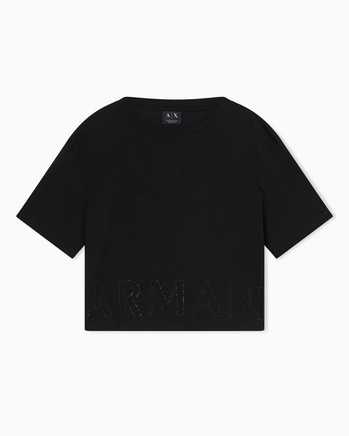Cropped basic T-Shirt in cotton jersey