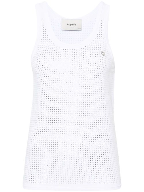 Rhinestone-embellished top - White