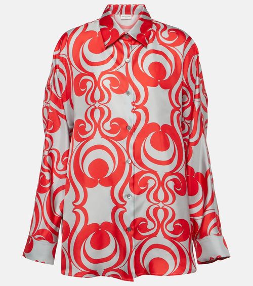 Printed silk twill shirt