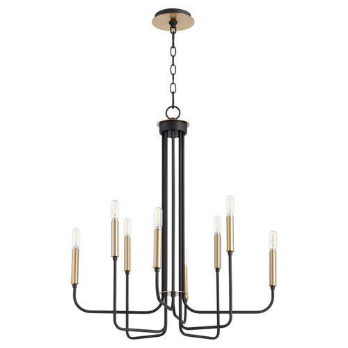 Hope 8-Light Chandelier in Textured Black w with Aged Bra