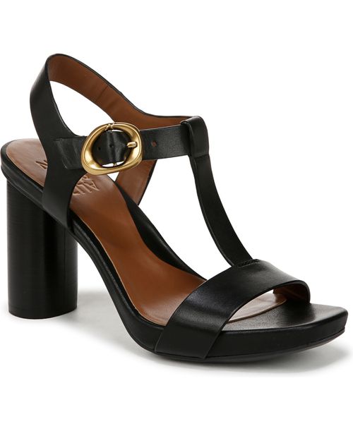 Women's Jordis T-Strap Platform Dress Sandals - Black Leather