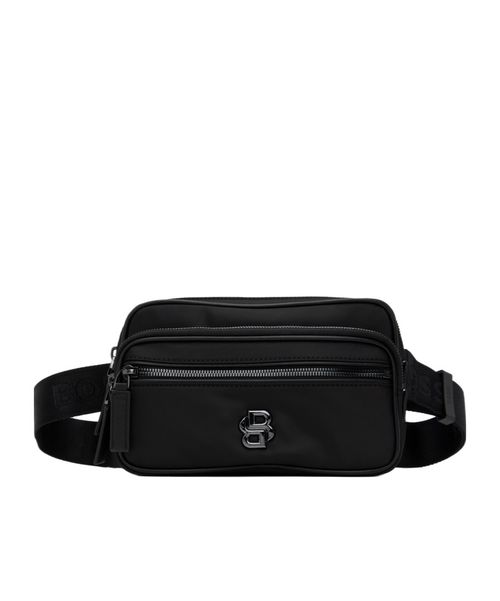 Dual-compartment zippered crossbody bag
