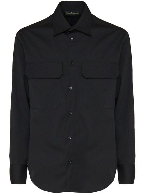 Buttoned long-sleeve shirt - Black