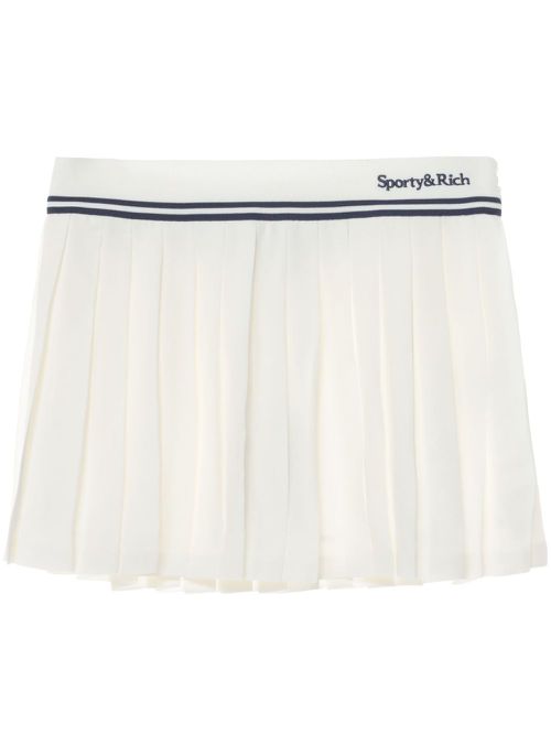 Logo pleated skirt - White