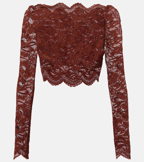 Floral lace crop top