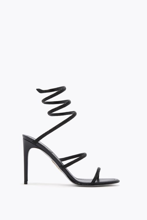 CLEO BLACK SATIN/JET STRASS SANDAL