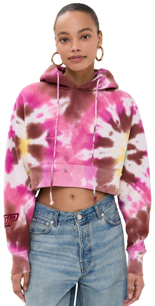 NBA Crop Hoodie Pink Tie Dye