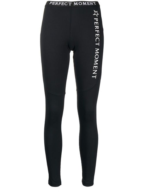 Logo-print stretch leggings - Black