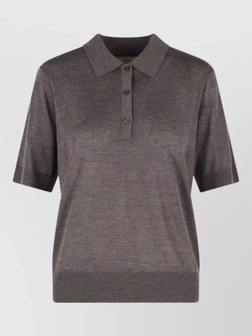 Loulou Studio - migo cashmere polo shirt short sleeve