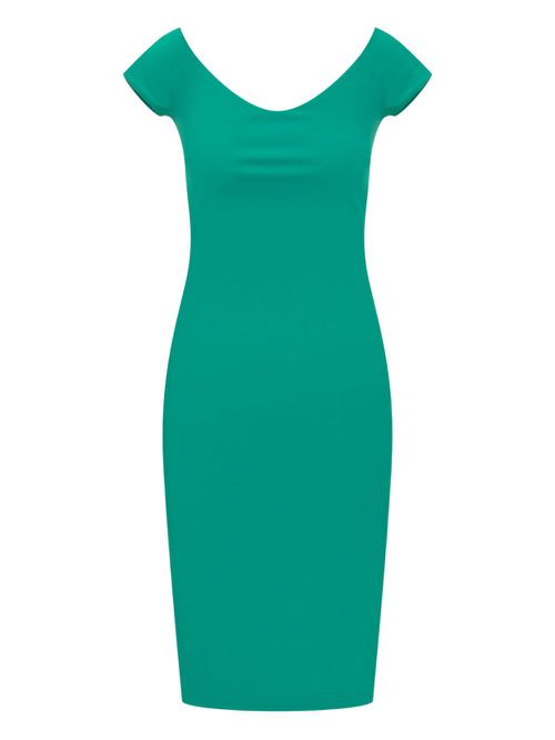 CHIARA BONI La Petite Robe off-the-shoulder fitted dress - Green