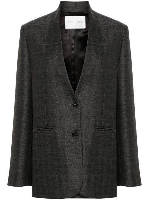 Single-breasted wool blazer - Grey