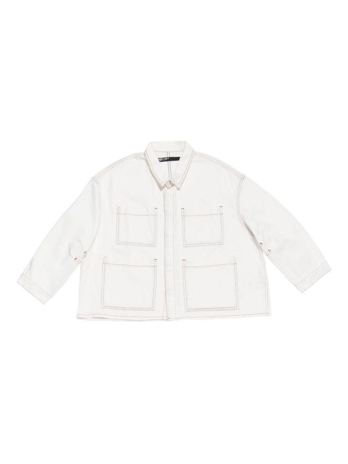 Bimba y Lola boxy denim jacket - White