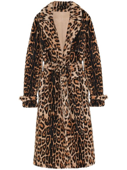 Shearling trench coat - Brown