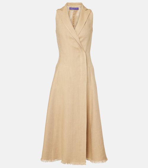 Silk and linen midi dress