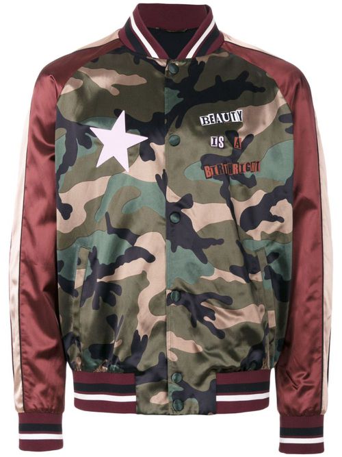 X Jamie Reid satin bomber jacket - Green