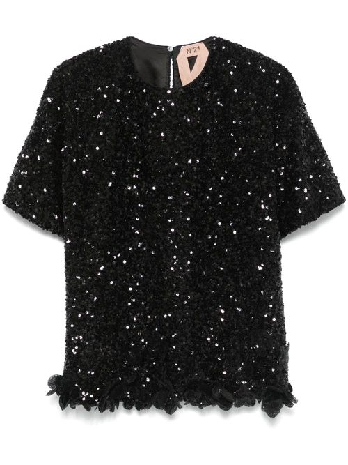 Sequinned top - Black