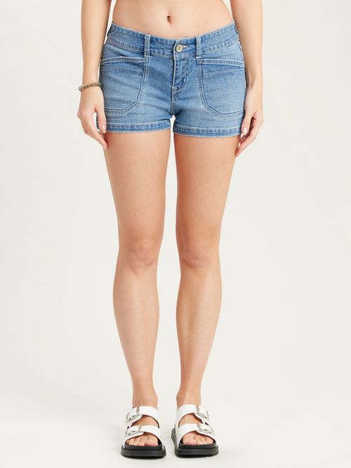 Women's Short Delaney Denim Cotton Rayon Wham Blue by UNIONBAY, Wham Blue