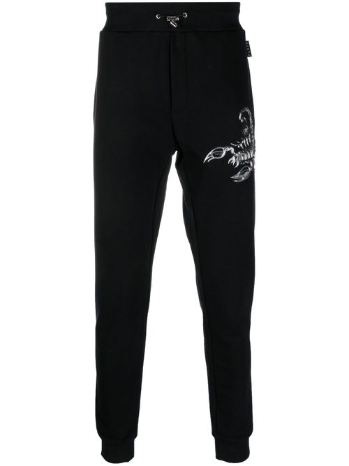 Scorpion appliqué-detail track pants - Black
