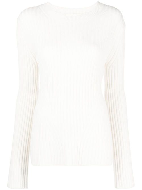 Ribbed-knit long-sleeve top - Neutrals