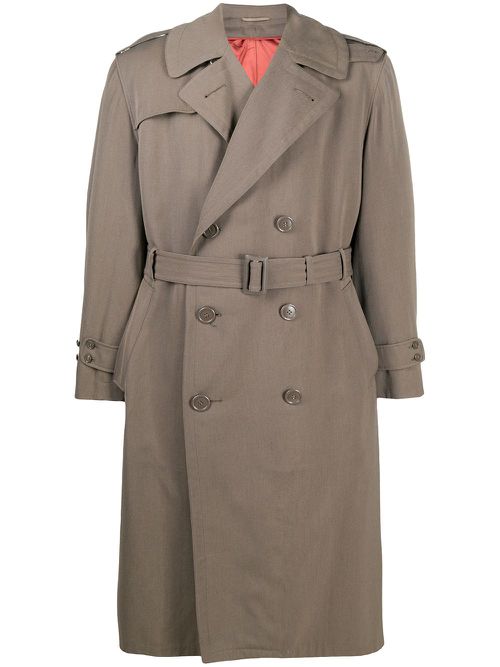 1950s double-breasted trench coat - Neutrals