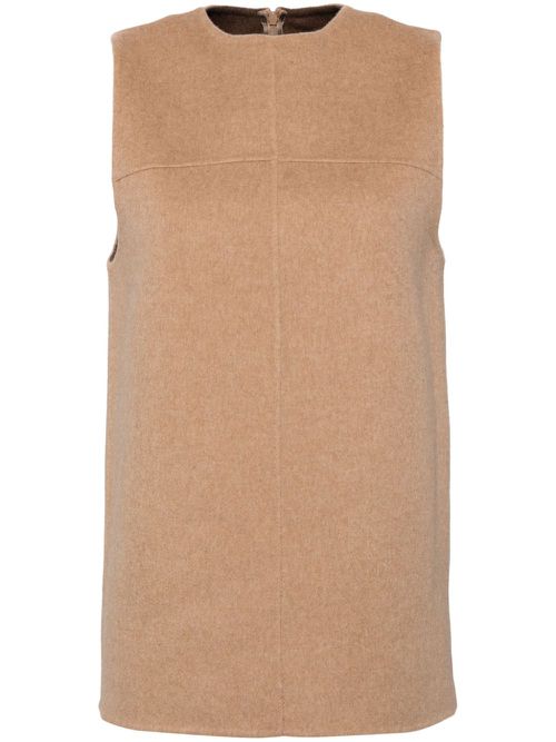 Wool reversible sleeveless top - Neutrals