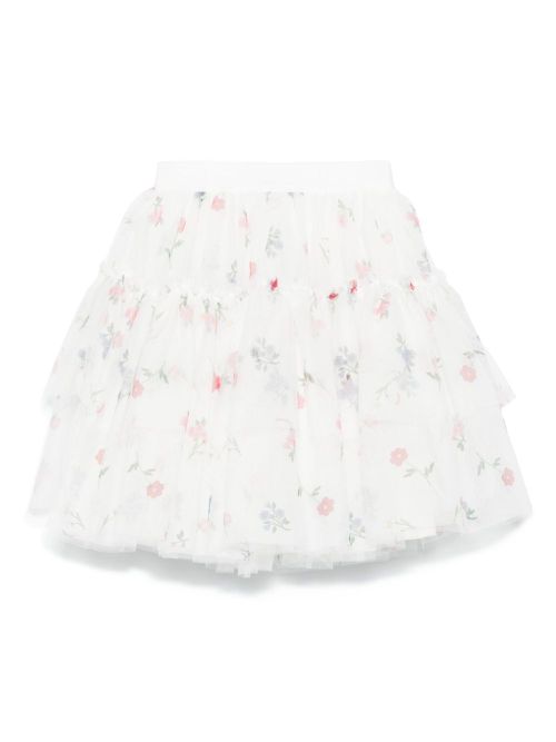 Floral-print skirt - White