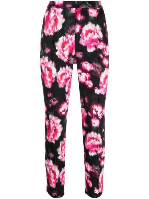 Daphne floral-print straight trousers - Black