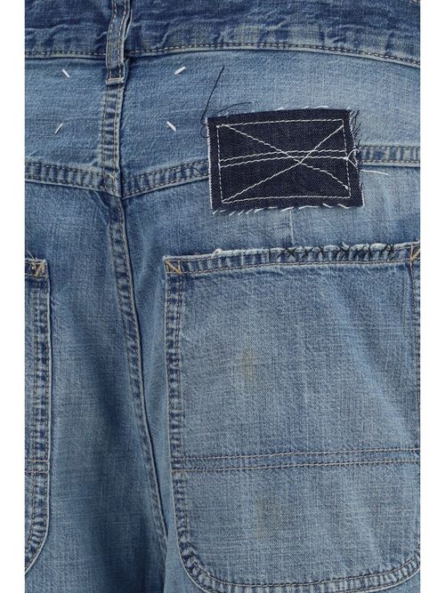 Patchwork Wide-Leg Jeans — Blue